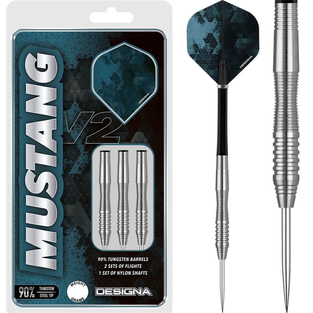 Designa Mustang V2 Darts - Steel Tip - Scallop - Silver