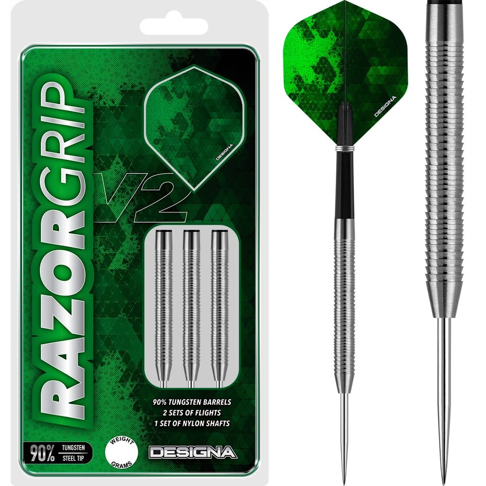 *Designa Razor Grip V2 Darts - Steel Tip - M3 - Twin Shark