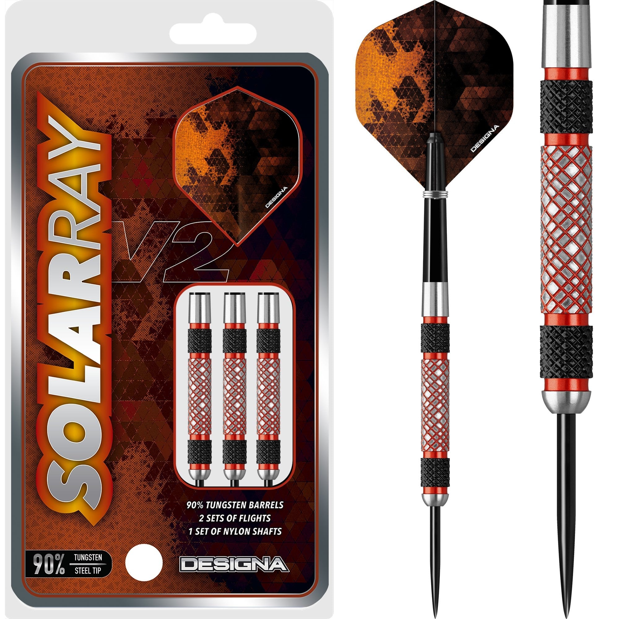 *Designa Solar Rays V2 Darts - Steel Tip - Sunset Orange