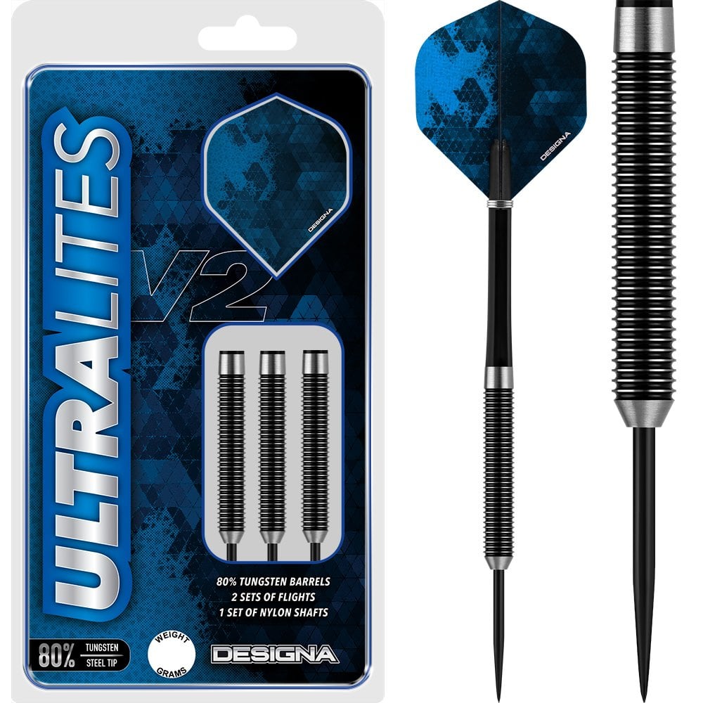 Designa Ultralites V2 Darts - Steel Tip - M2 - Full Ring Grip