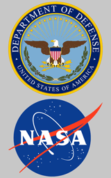 U.S. Department of Defense and NASA logos