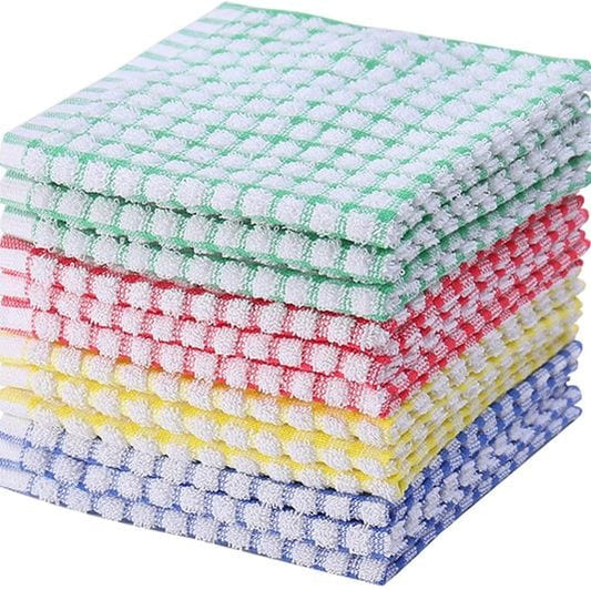  Egles 12 Packs Kitchen Dishcloths 12x12 Inches 100% Cotton  Kitchen Dish Cloths for Washing Dishes Scrubbing Wash Cloths Dish Towels  Sets (Mix Color) : Health & Household