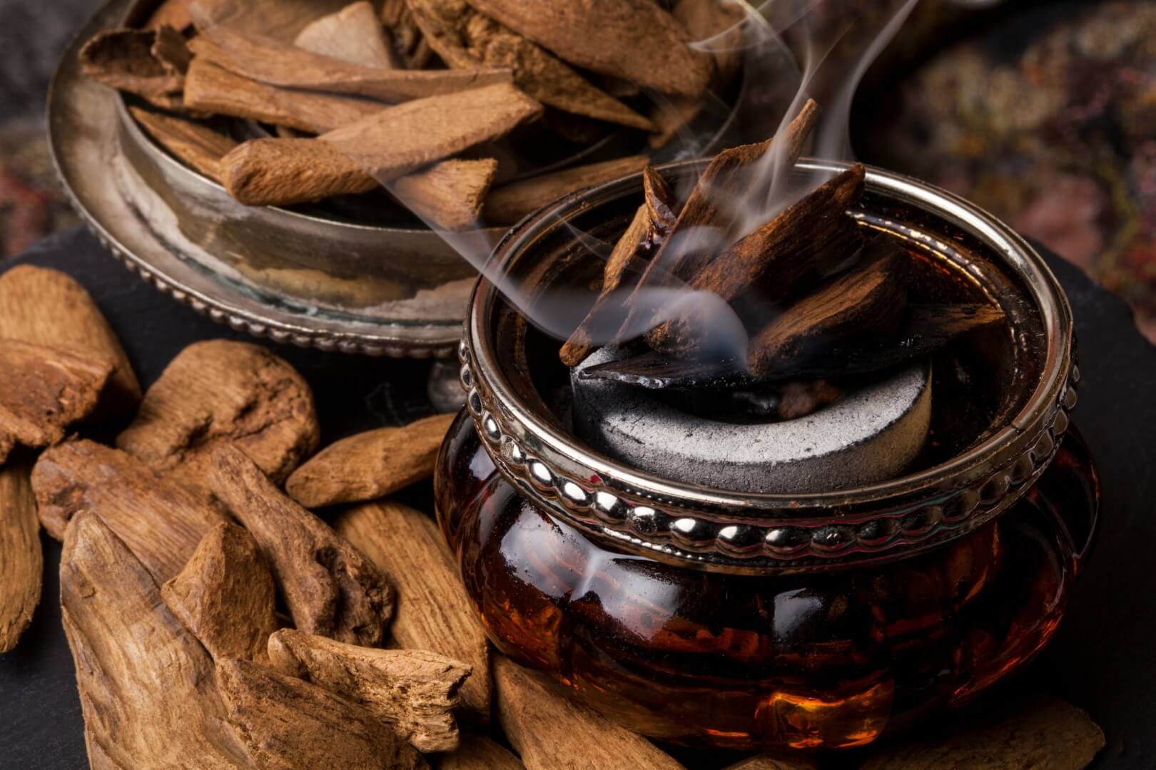 NamoMonk oudh being burned to release aroma