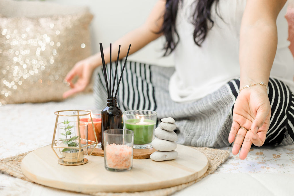 meditation with incense sticks