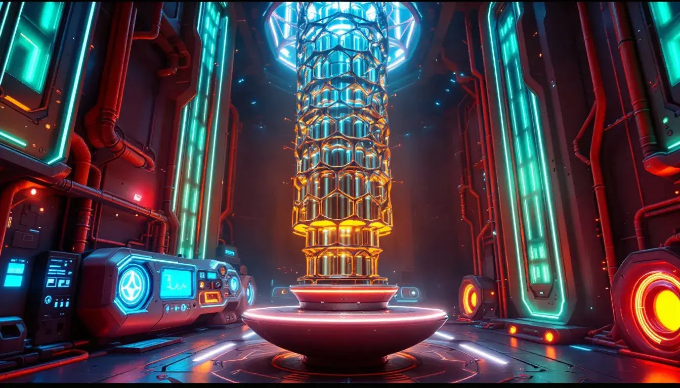 A futuristic room illuminated by vibrant neon lights, showcasing a modern and sleek design.