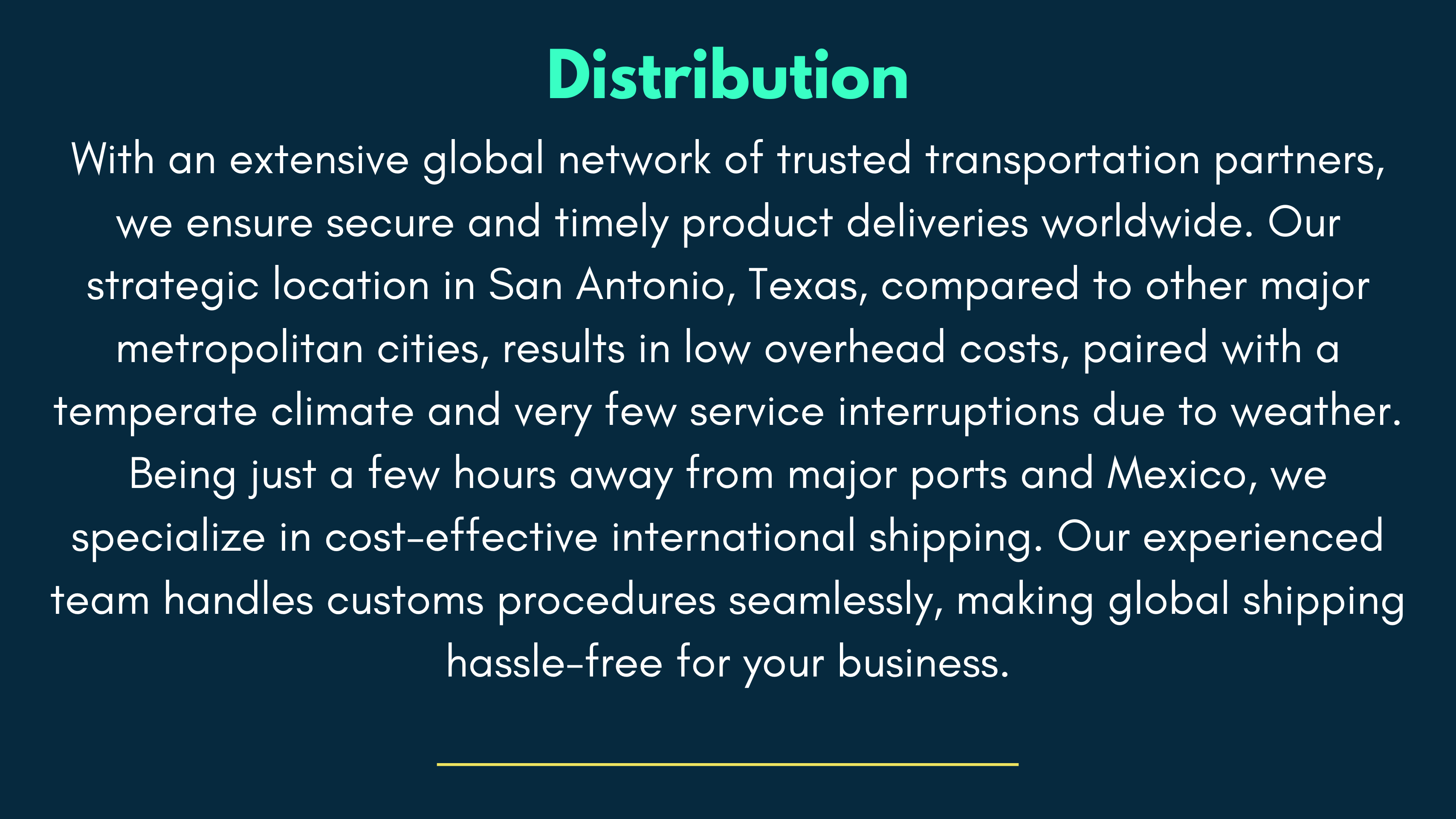 Our Distribution Service