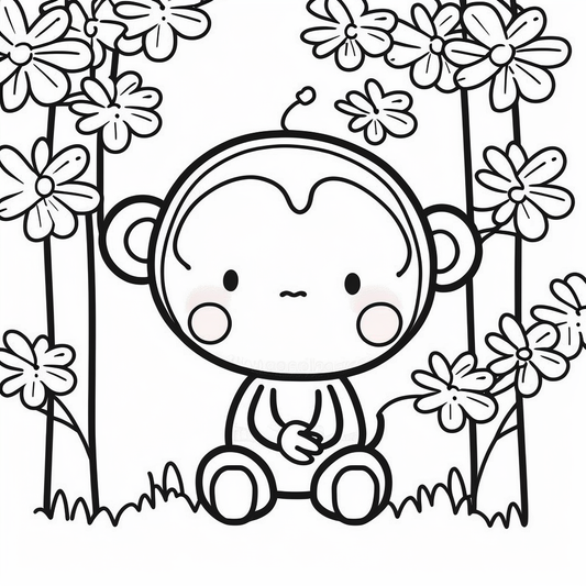 AI Midjourney Prompt for Coloring Page - Vector Animal Coloring