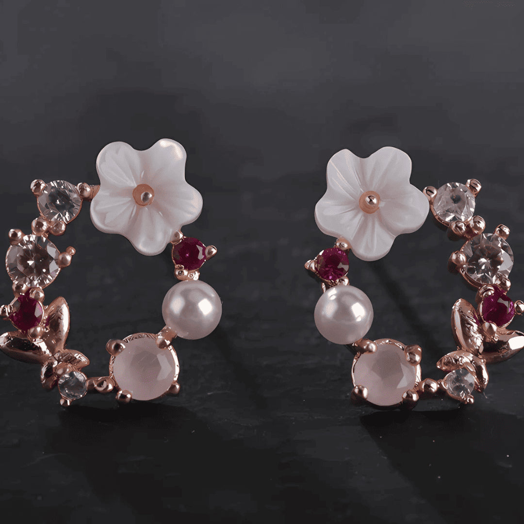 Silver Women's Earring Luxurious Garden