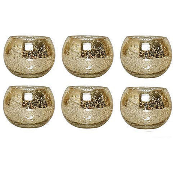 Hosley Set of 3 Crackle Gold Glass Tealight Holders 9 Inches 10 Inches and  12 Inches High Ideal for Weddings Special Events Parties Also Makes a Great  Gift O9 – The Hosley Store