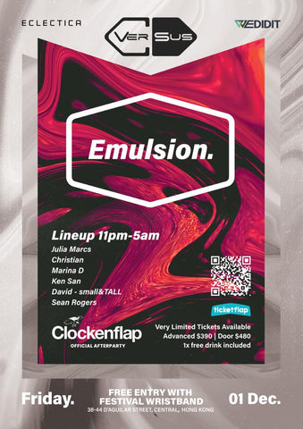 Clockenflat Afterparty at Club Versus: Emulsion by Eclectica on 01 December 2023