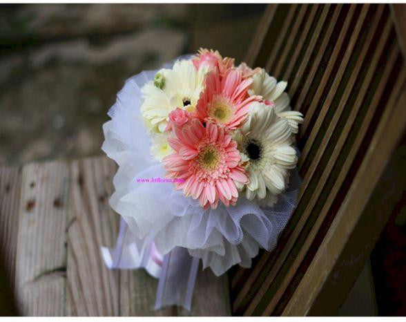 Simple Gerbera Bridal Bouquet - WED0196 – BTflorist