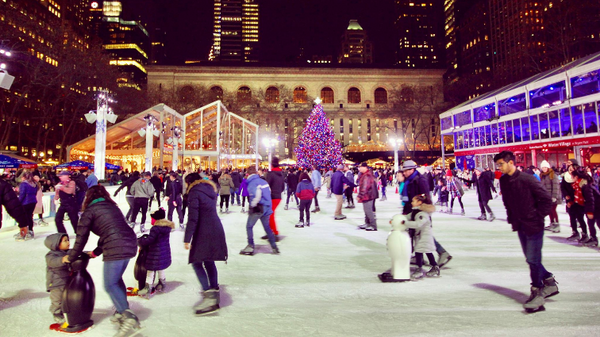 Ice Rink in USA at Christmas