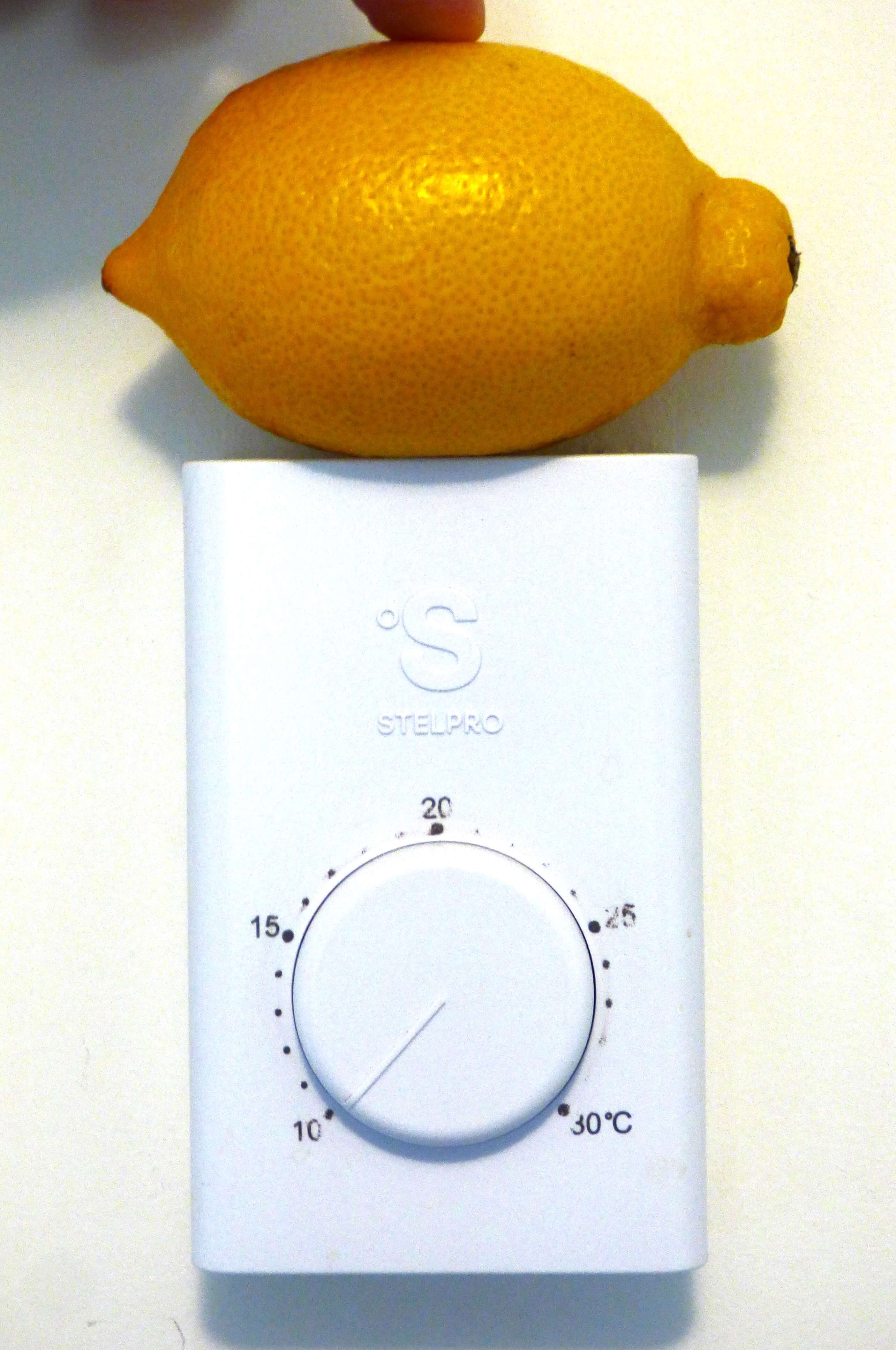 Lemon on top of thermostat