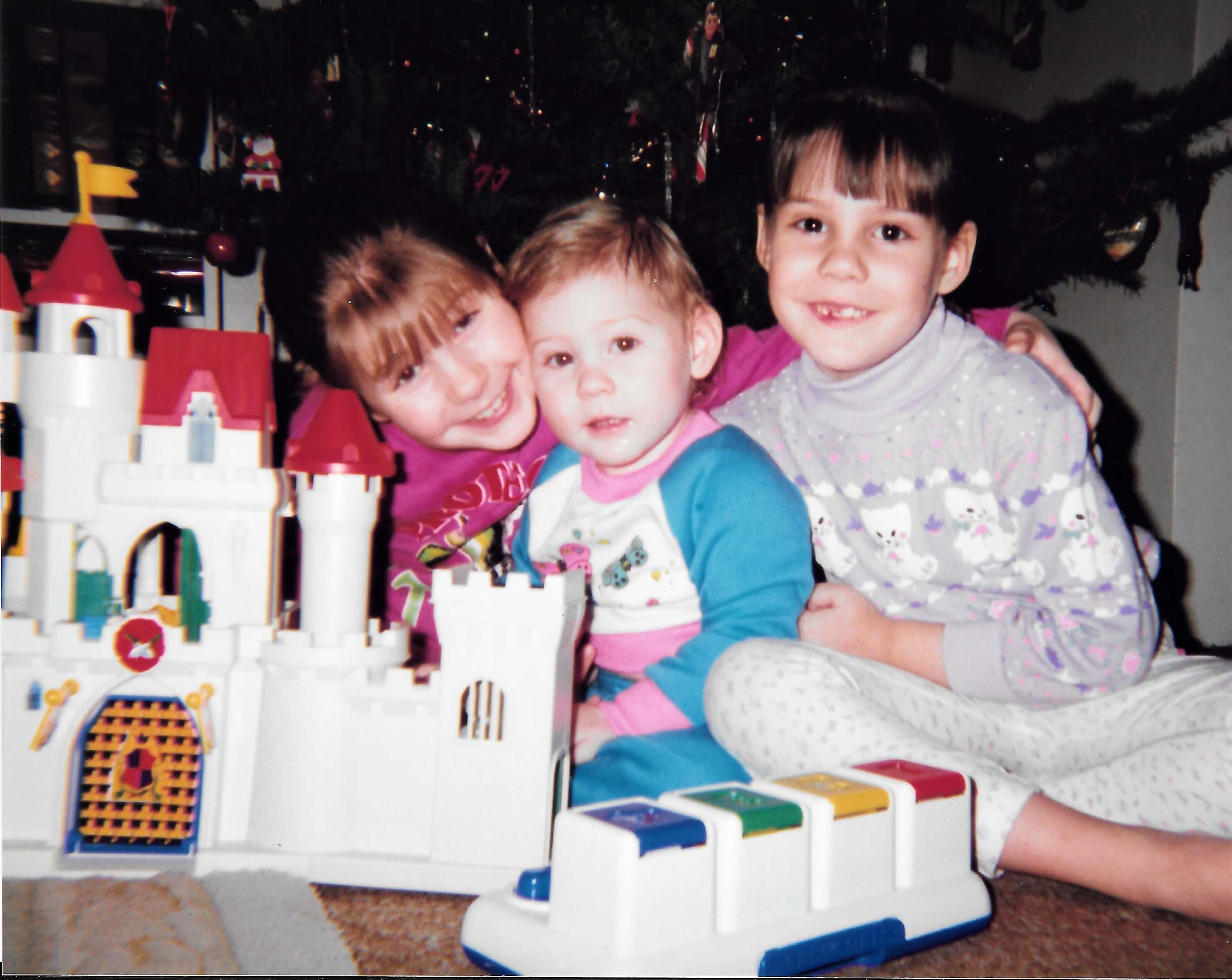 Mike's daughters on Christmas morning 1992