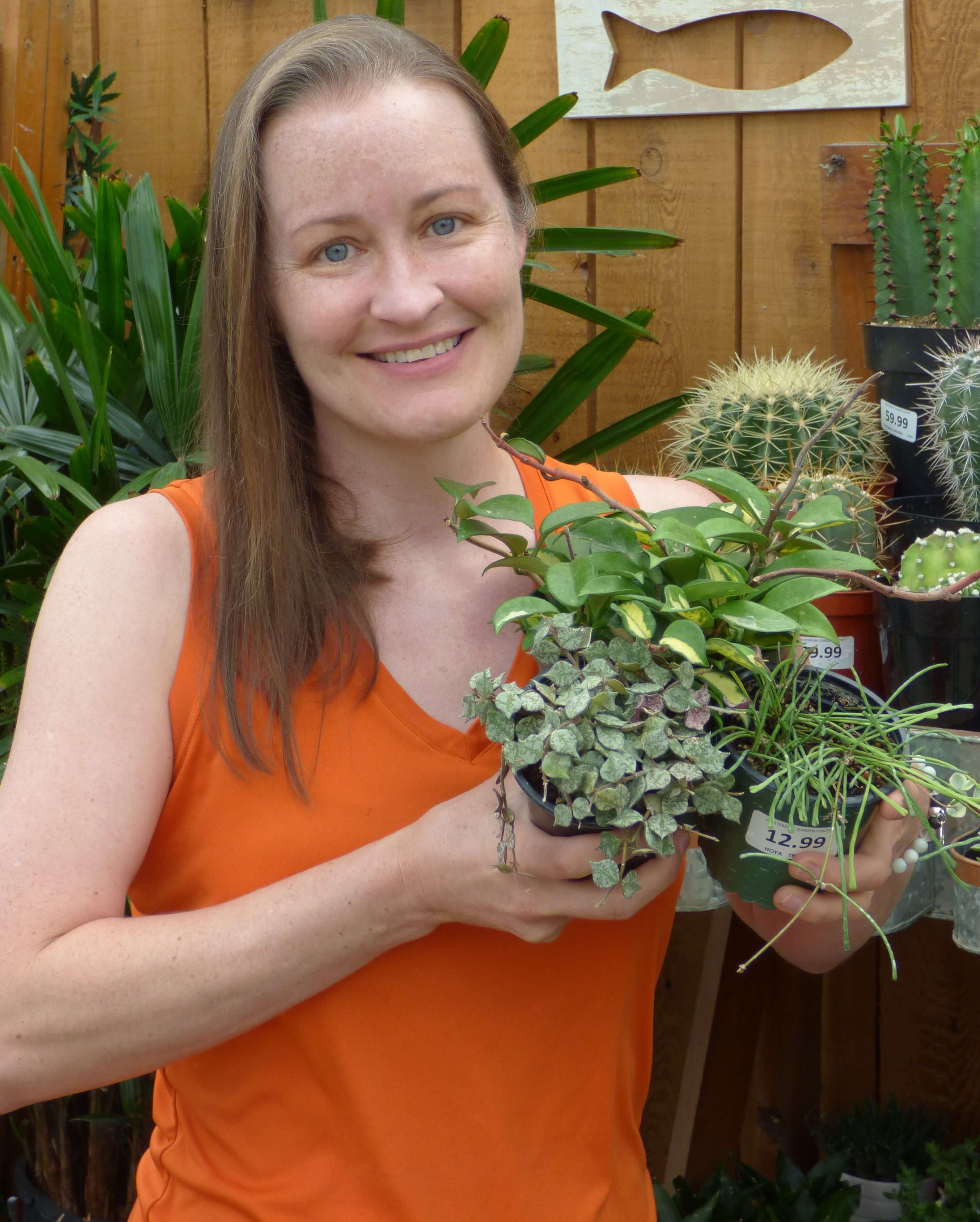 Jennifer with Wax Plants (Hoya Spp.)