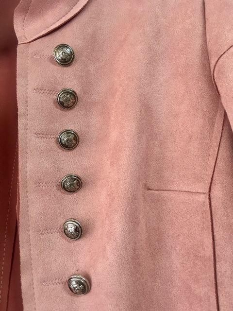 Chaqueta rosa botonadura de antelina - Valentina Del Sur