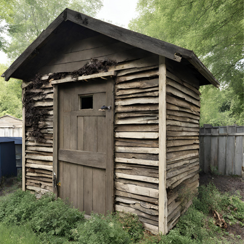rotting wood shed