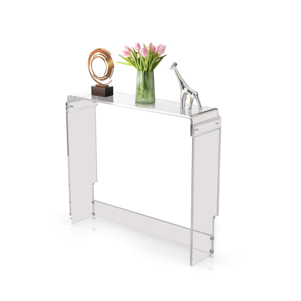 Compact Cascade Console with Baseboard Groove