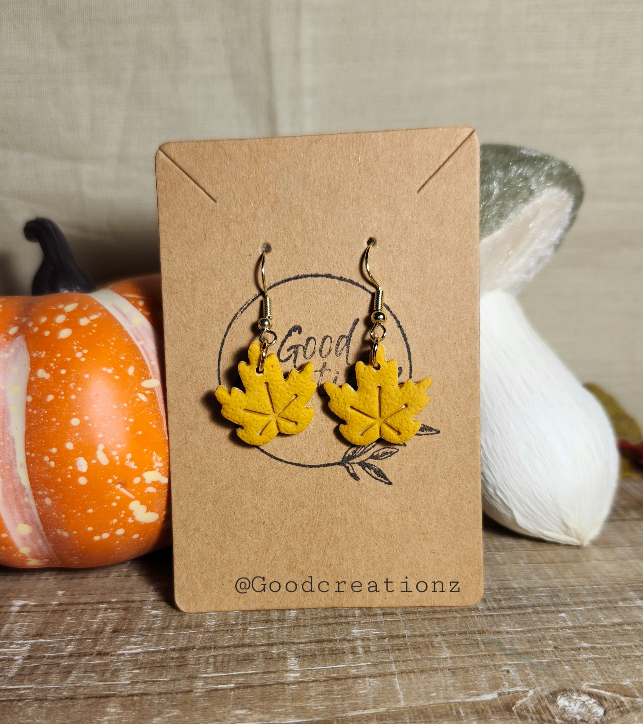 Yellow Fall LeaveEarrings