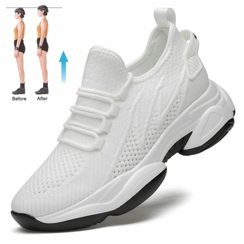 Summer Breathable Sneakers Men Elevator Height Increase