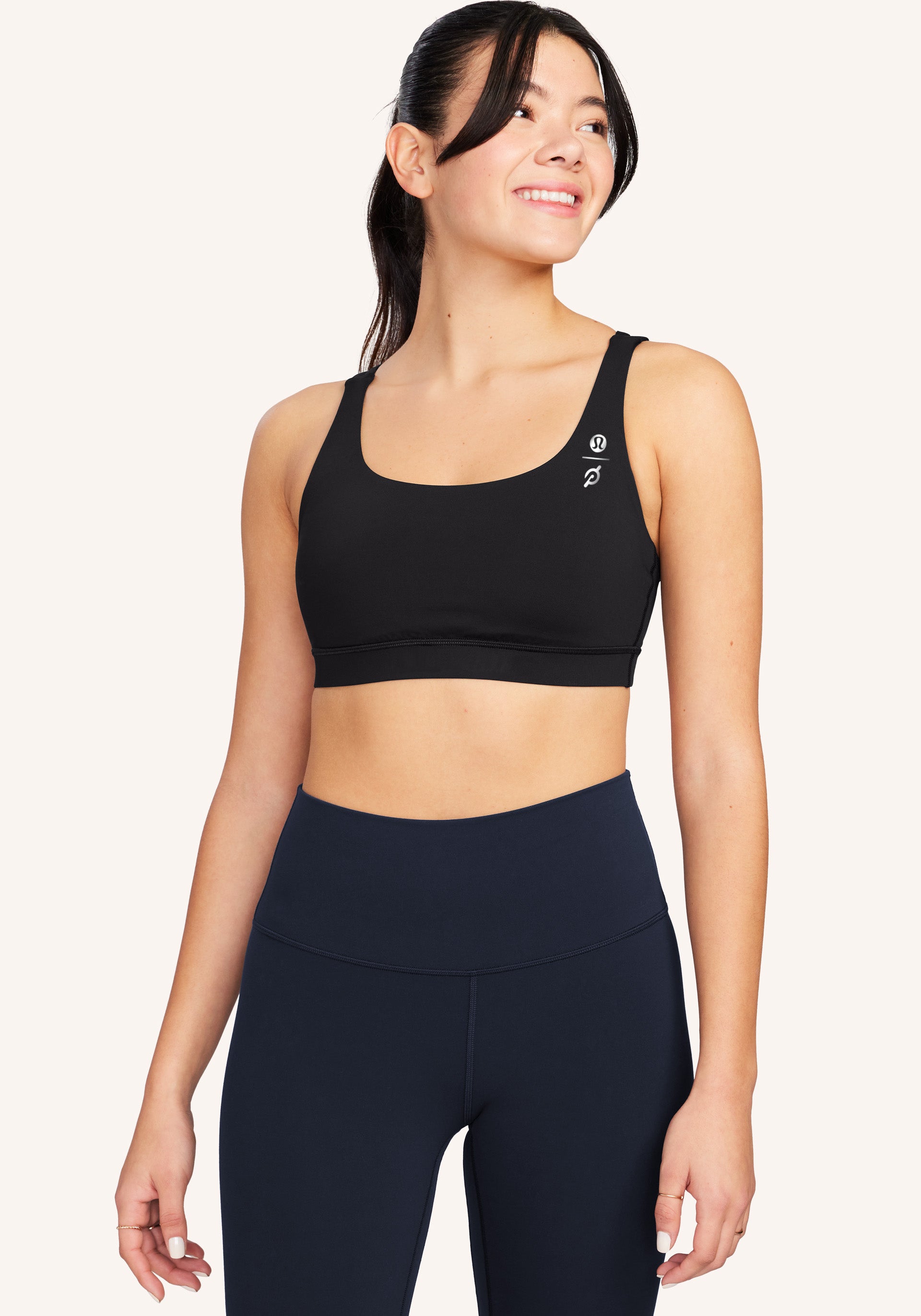 Lululemon Black/White Pattern Sports Bra Size 6(s)