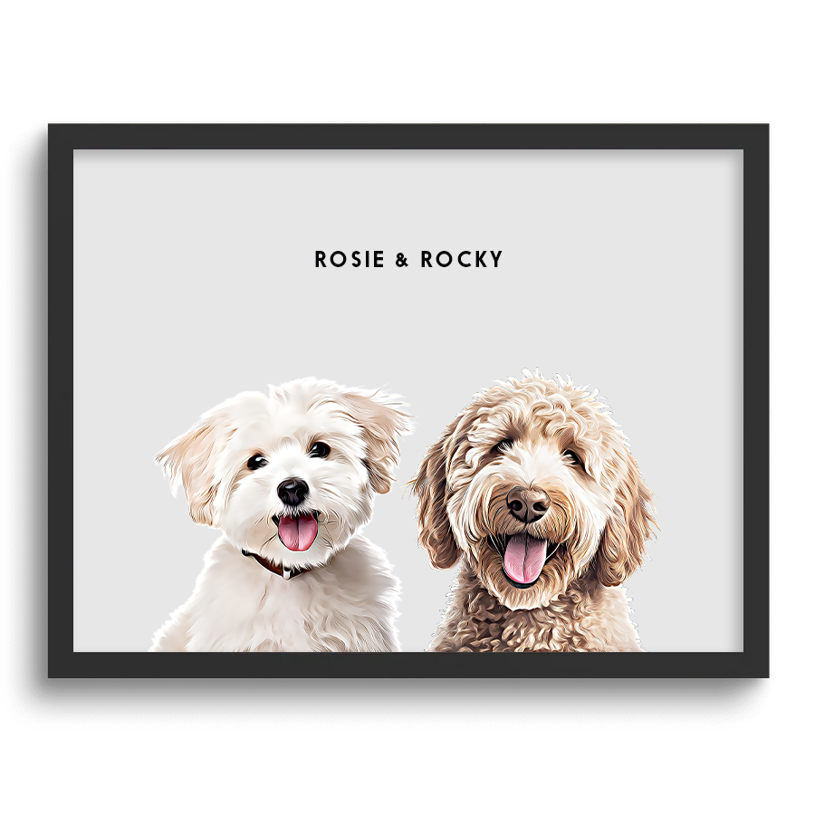 Custom Two Pet Portrait