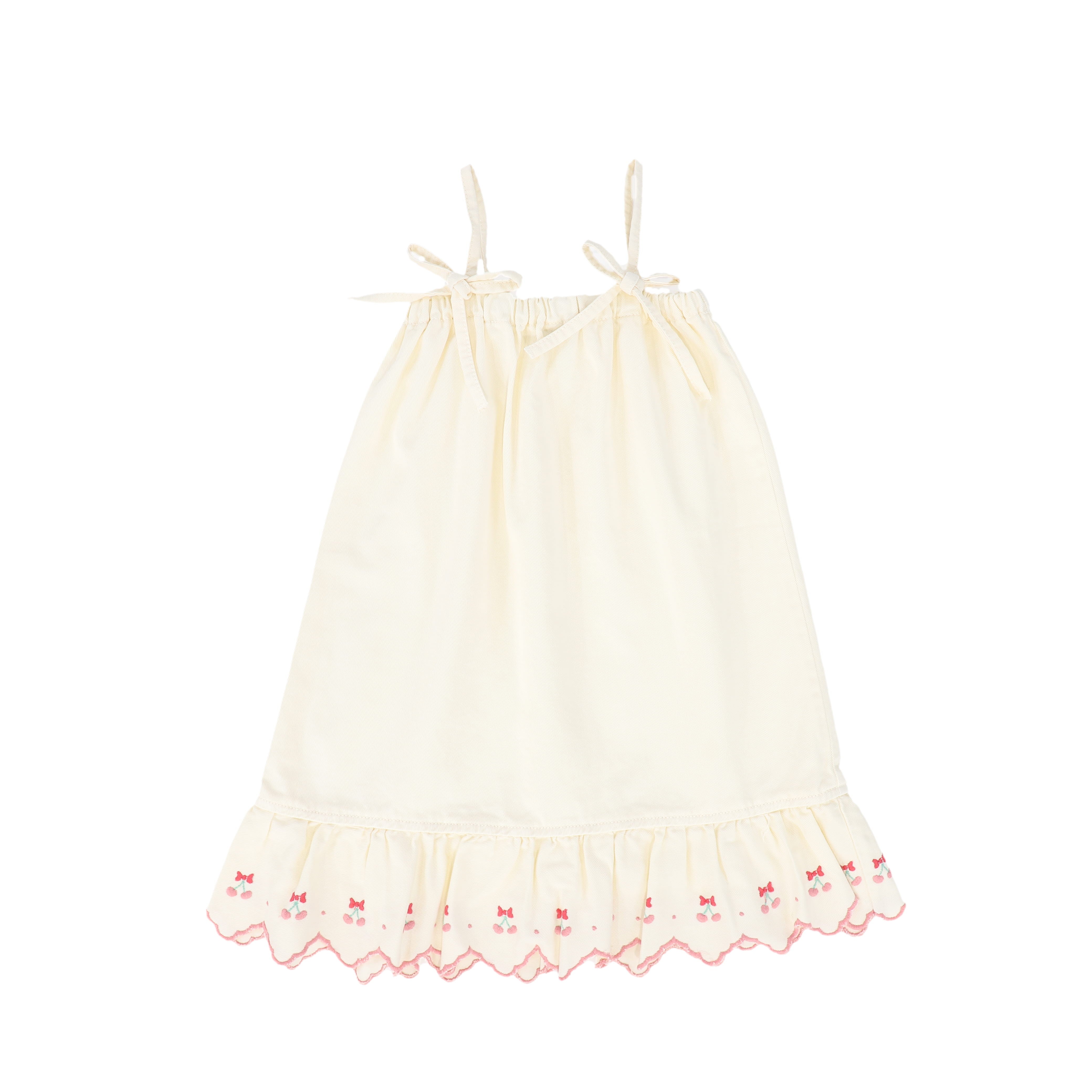 BEBE ORGANIC CREAM/PINK TRIM DENIM JUMPER [FINAL SALE]