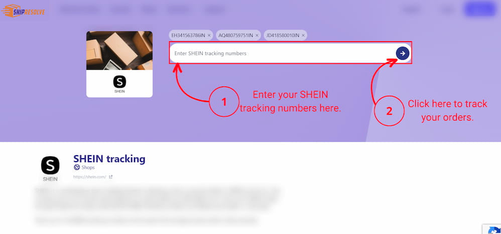 SHEIN tracking on Ship24