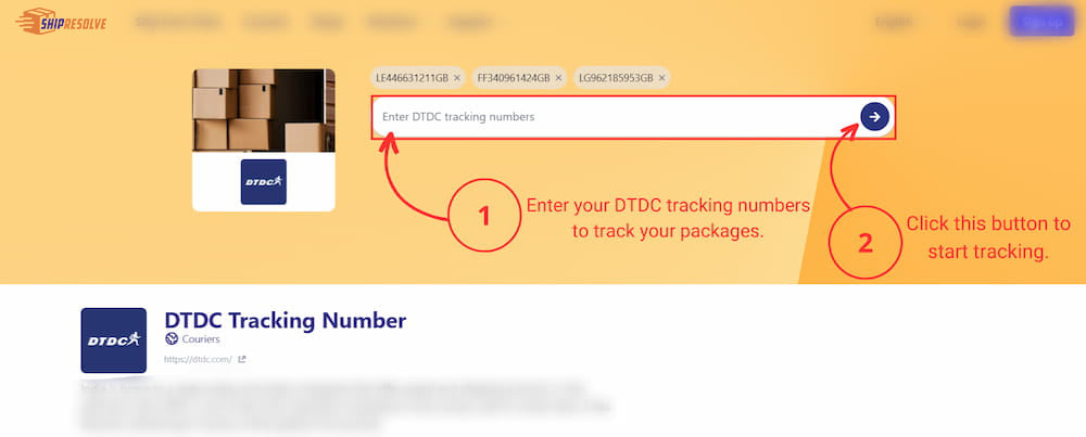 DTDC tracking number