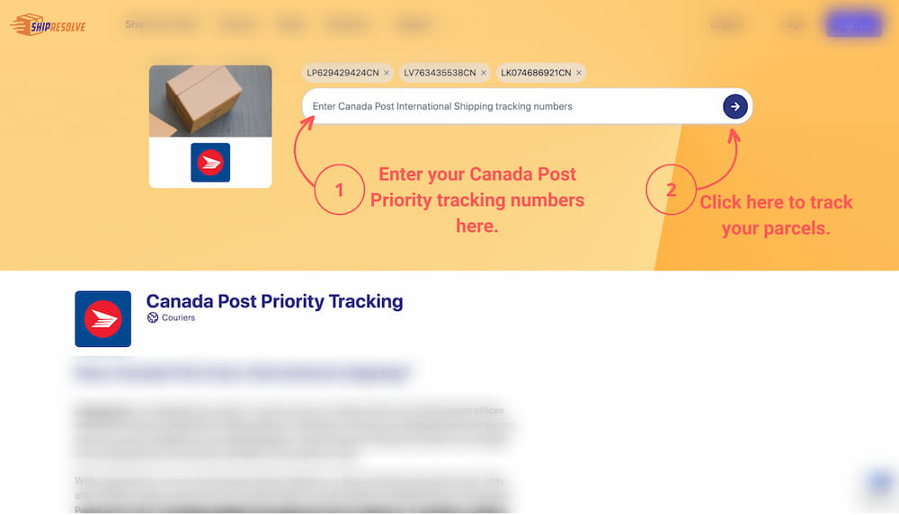 Canada Post Priority tracking on Ship24