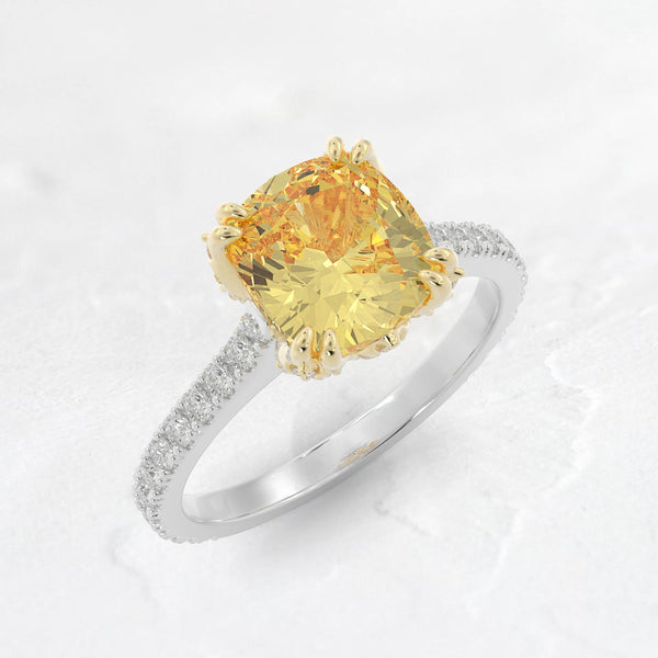 Unique White and Yellow Diamond Mens Ring 1.2ct 10K Yellow Gold 501547