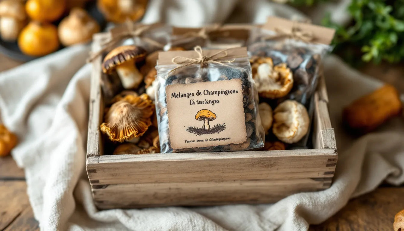 Packaged dried lion's mane mushrooms with organic certification