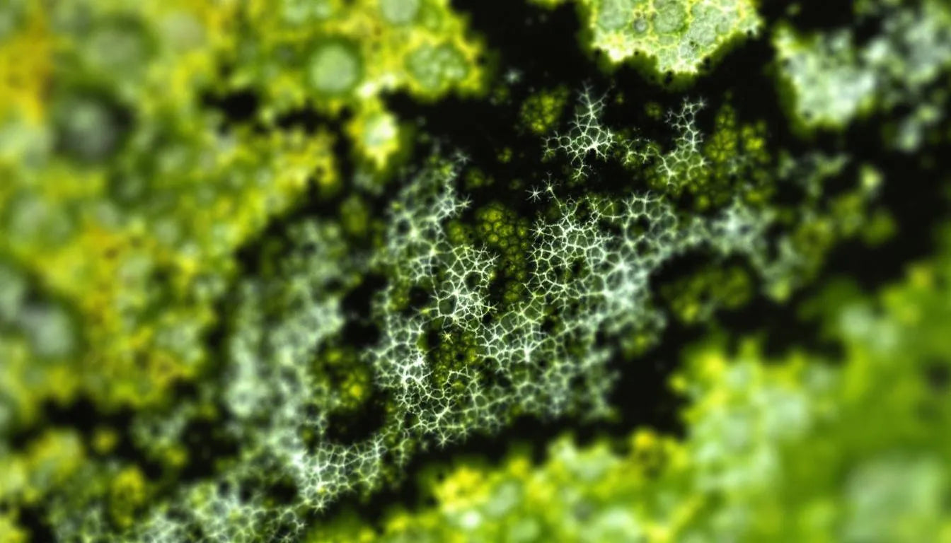 Detailed image of fungus infecting plant leaf tissue