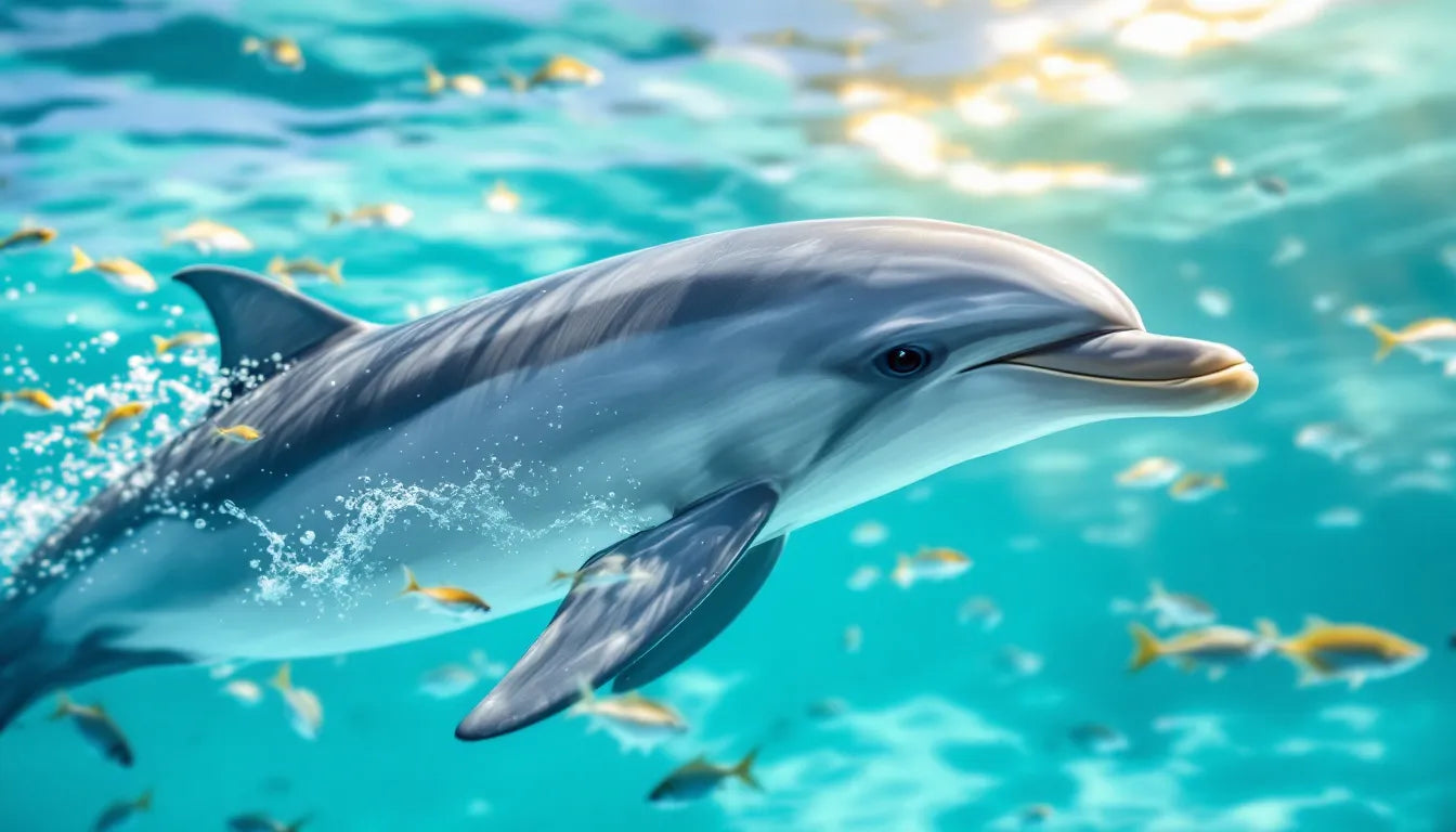 bottlenose dolphin swimming in clear water