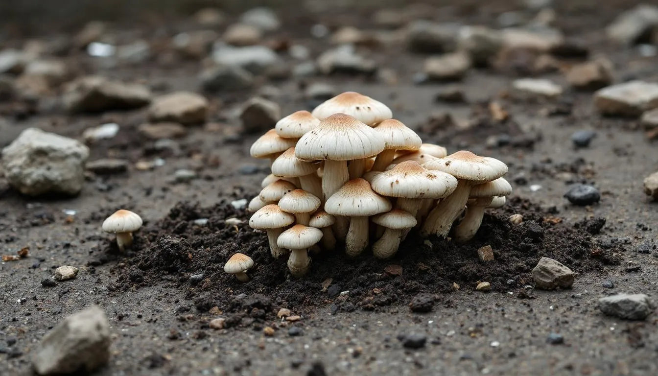 Fungi growing on contaminated soil for mycoremediation