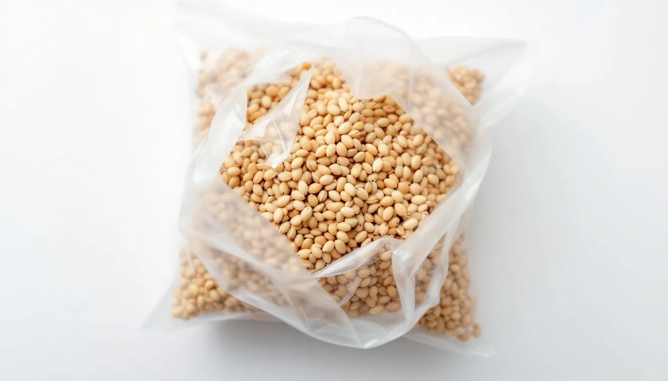 Contaminated grain substrate in bag due to poor sterilization