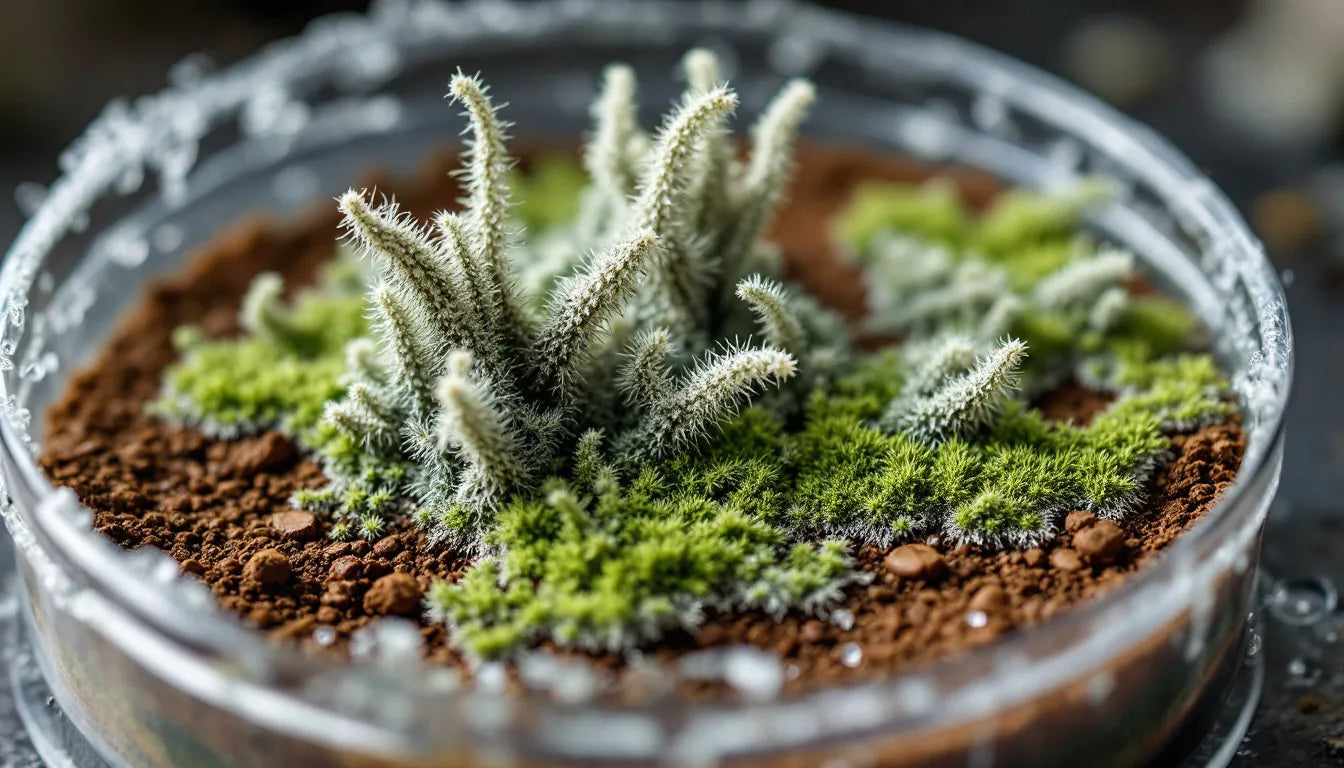 mold growth appearing on old coffee grounds