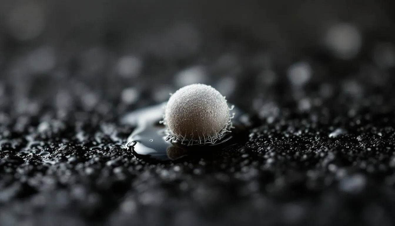 Fungal spore beginning to germinate in moist environment