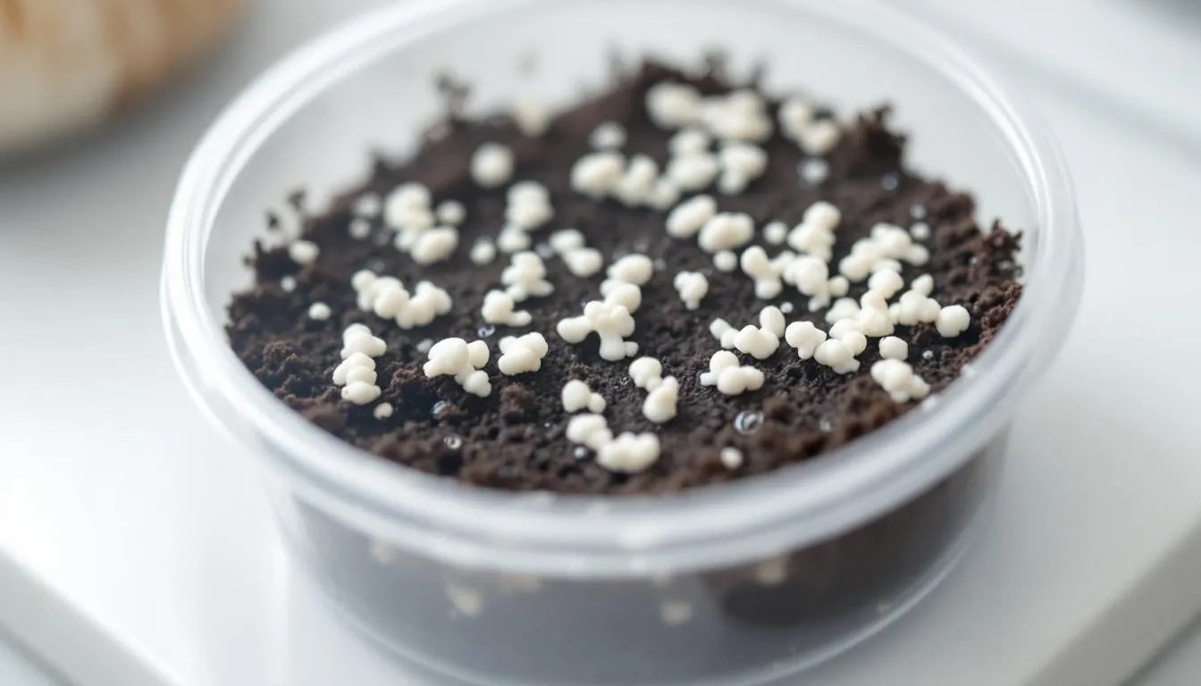 Vacuum sealed mushroom grow kit protecting from pests