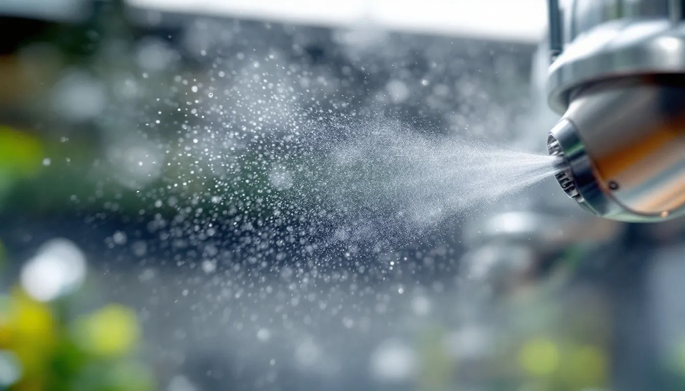 Misting system keeping mushrooms moist in grow room