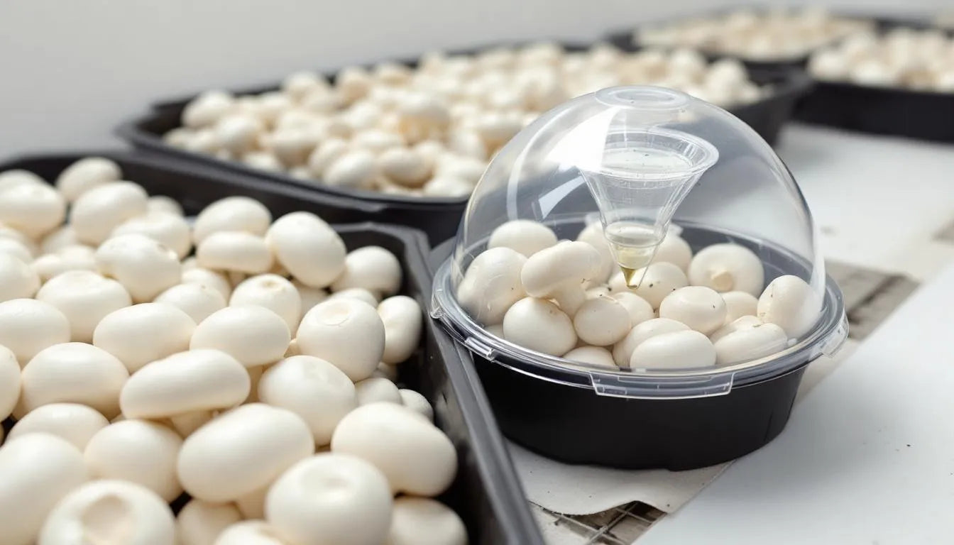 Sticky trap for adult phorid flies near mushroom beds