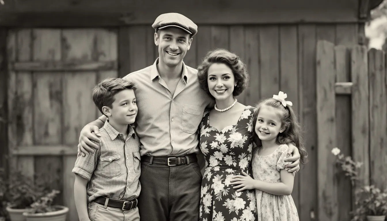 An old black and white family photo, representing intergenerational trauma among Jewish families.