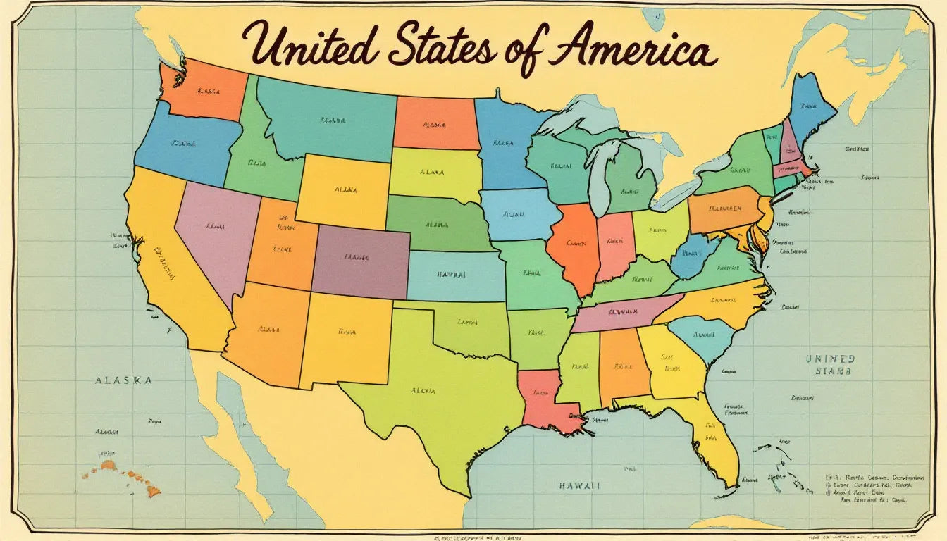 United States map with marked states indicating legislative influence.