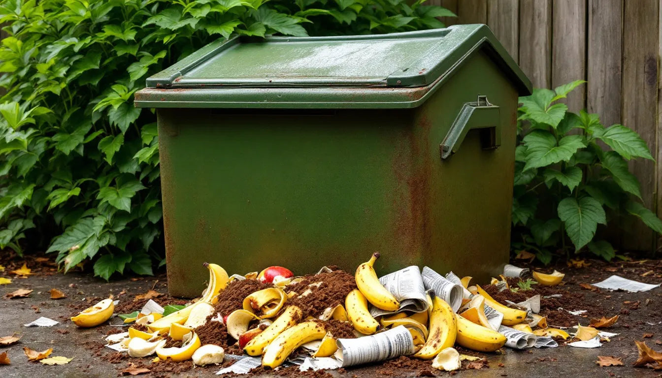 Spent mushroom substrate in green organic waste bin