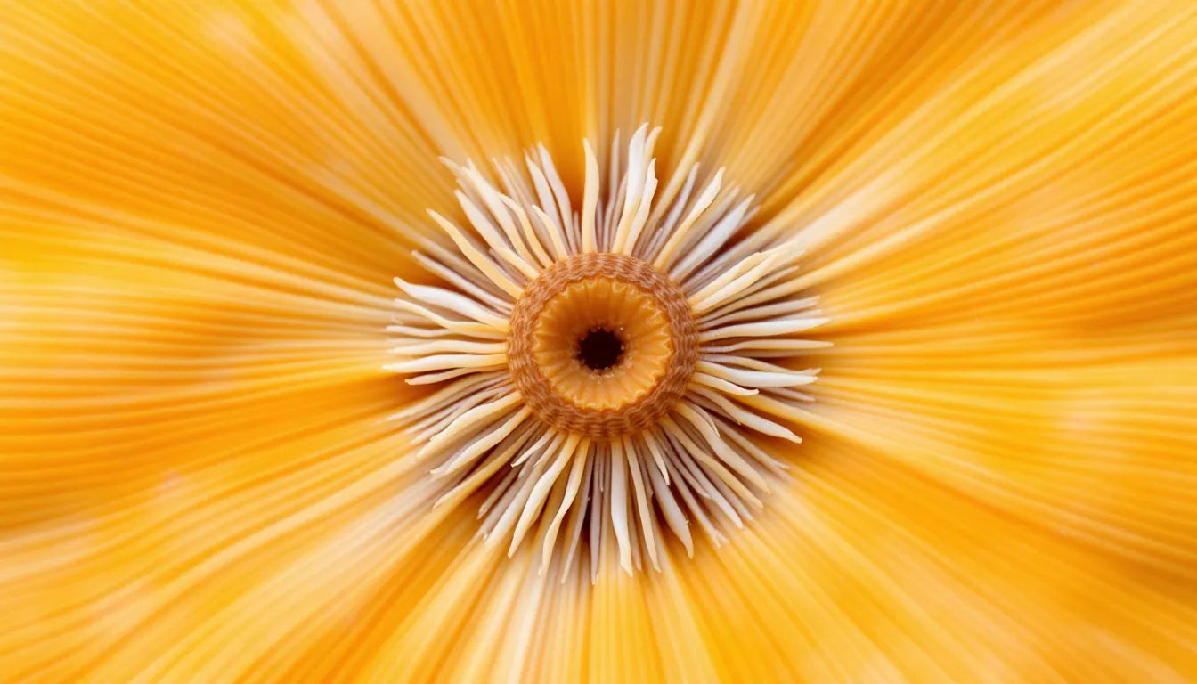 Detailed view of honey fungus cap and gills