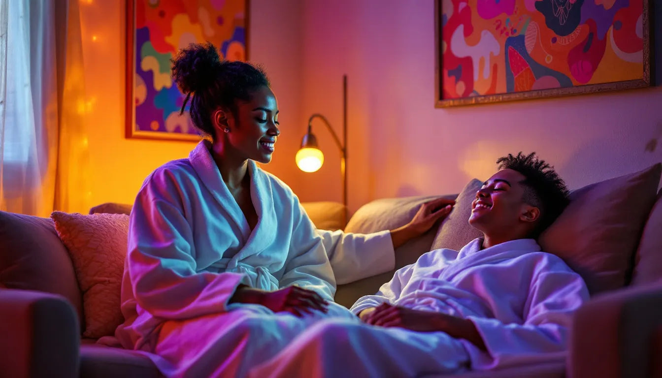 A professionally supervised therapy session with a patient in a calm setting.