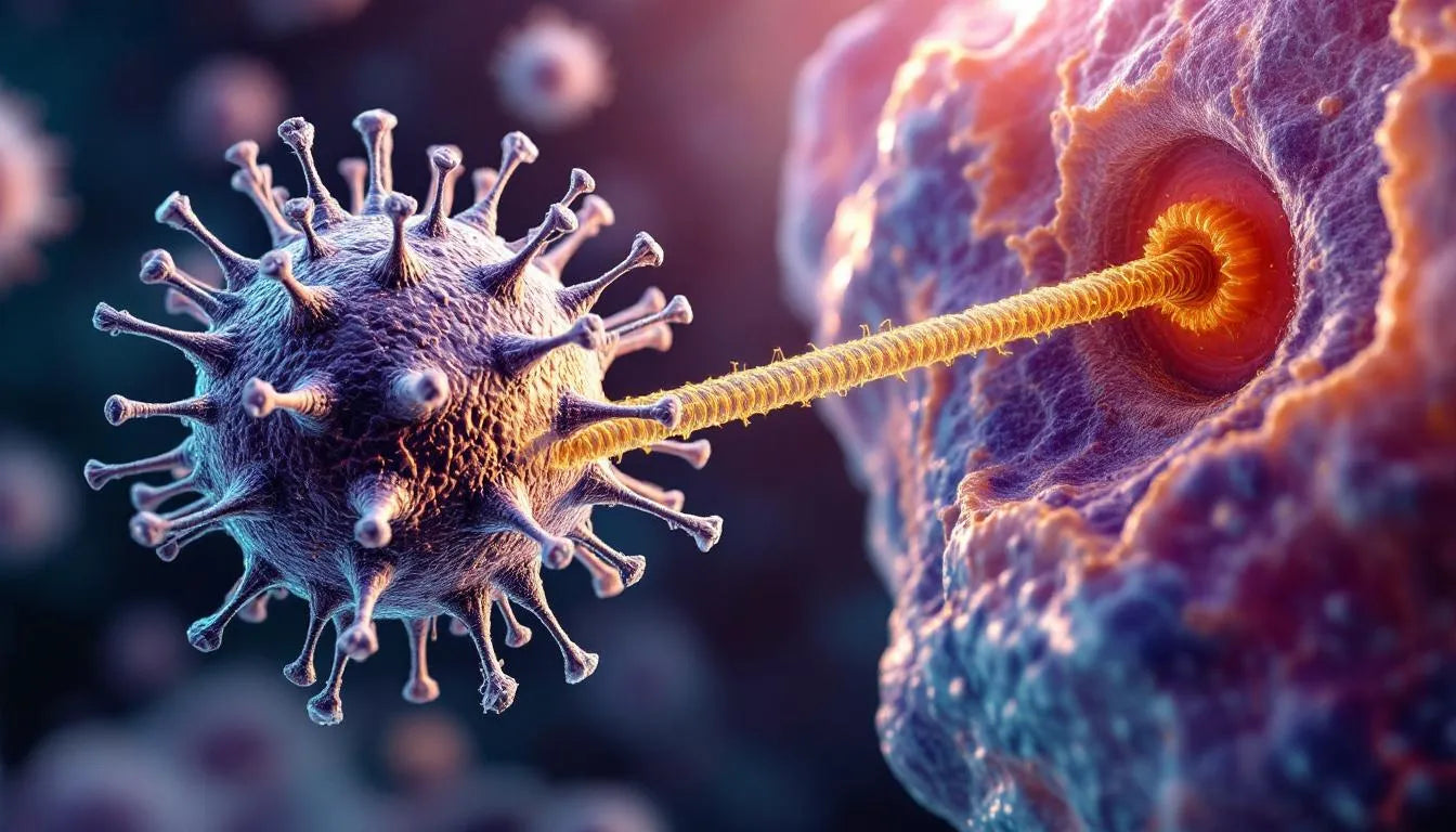 Virus attaching to a host cell receptor