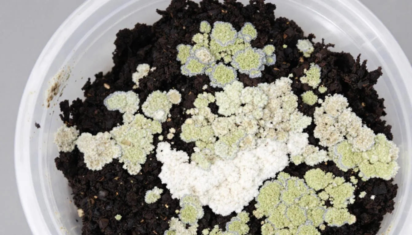 green mold contamination in mushroom growing substrate