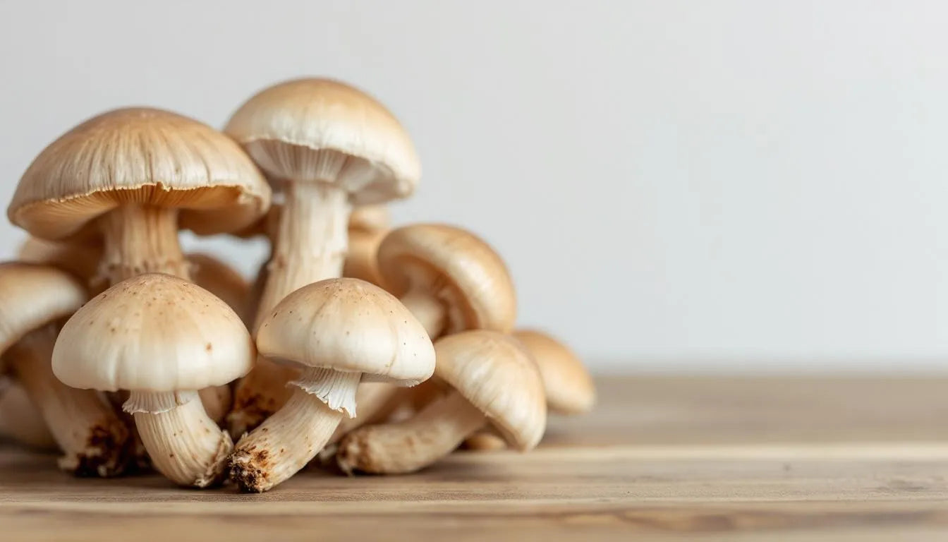 Close-up of young mushroom pins forming inside grow kit