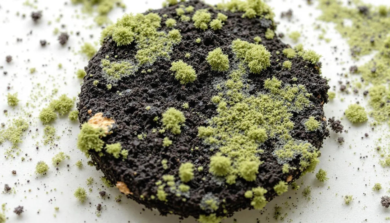 Mold growth on contaminated mushroom substrate